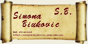 Simona Biuković vizit kartica